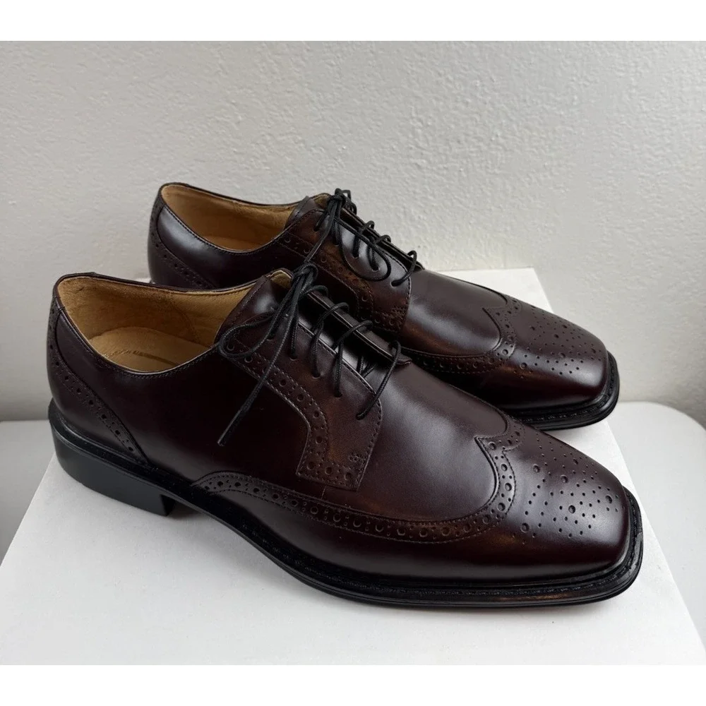 Vintage Y2K Rockport DresSports Mens Burgundy Leather Wingtip Oxford Shoes 10W